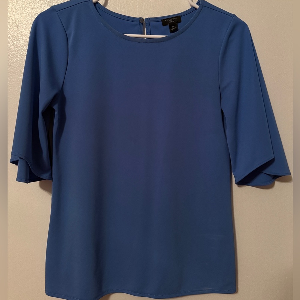 Ann Taylor Petite Blue Blouse